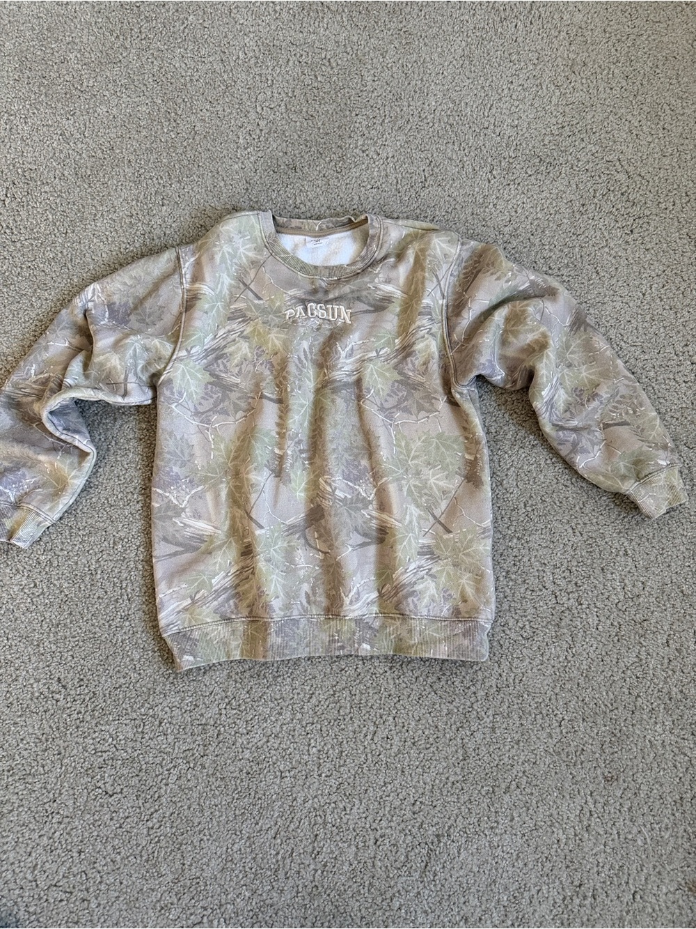 PacSun Men's Camouflage Crewneck Sweatshirt - Green & Tan